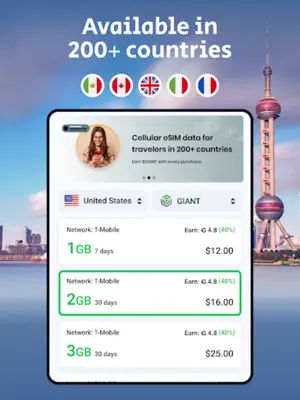 GIANT Airalo, T-Mobile eSIM android App screenshot 1